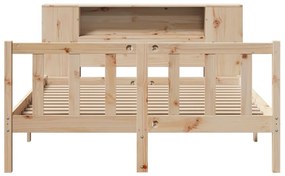 Cama com estante sem colchão 140x190 cm pinho maciço