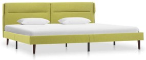 vidaXL Estrutura de cama em tecido verde 140x200 cm