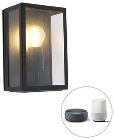 LED Candeeiro de parede exterior inteligente preto 25,5 cm com WiFi A60 IP44 - Rotterdam Moderno,Rústico