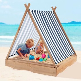 Caixa de areia para crianças com tampa de madeira grande e 2 bancos para cabana de exterior  1+ ano para parque infantil jardim praia