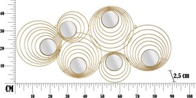 PAINEL DE PAREDE DE FERRO 3D RAYS CM 90X2,5X45 Dourado