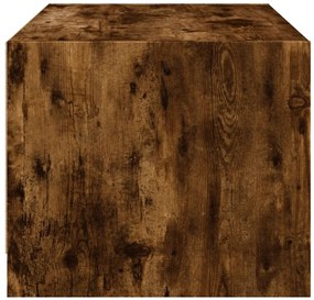Mesa de centro c/ portas de vidro 68x50x42 cm carvalho fumado