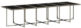 17 pcs conj. de jantar p/ jardim c/ almofadões vime PE cinzento