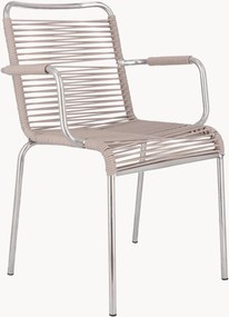 Cadeiras de braços artesanais empilháveis para jardim Mya Spaghetti, conjunto de 4