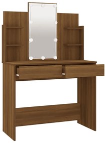 Toucador com LEDs 96x40x142 cm cor carvalho castanho