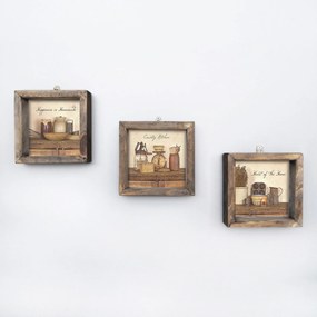 Quadro Decorativo em MDF com Moldura UKZM004 – Multicolor – 15 x 15 cm