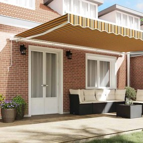 Toldo Retrátil Manual Listrado Multicolorido 500x350 cm