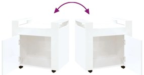 Carrinho secretária 60x45x60cm deriv. madeira branco brilhante