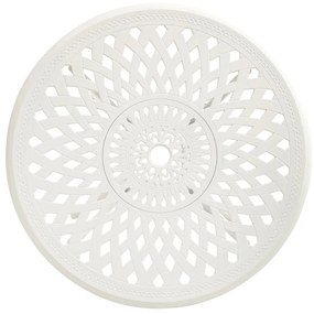 Mesa de jardim 78x78x72 cm alumínio fundido branco