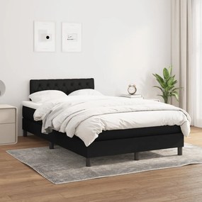 Cama boxspring com colchão 120x190 cm tecido preto