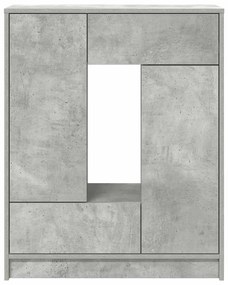 Aparador com gavetas e portas 73x31x90 cm cinza cimento
