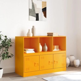 Aparador 99x39x73 cm aço amarelo mostarda