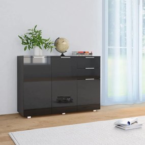 Aparador 107x35x80,5 cm preto brilhante