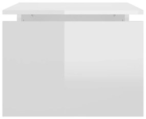 Mesa de centro 68x50x38 cm contraplacado branco brilhante