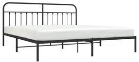 Estrutura de cama com cabeceira 193x203 cm metal preto