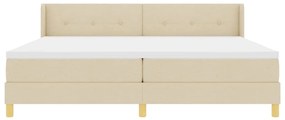 Cama Box com Colchão Creme, 200 x 200 cm, Tecido