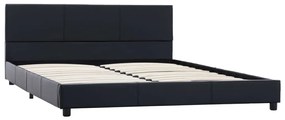 Estrutura de cama 140x200 cm couro artificial preto