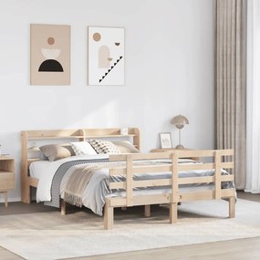 Estrutura de cama com cabeceira 140x200 cm pinho maciço