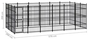 Canil de exterior 16,59 m² aço