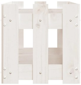 Canteiro elevado design cerca 150x30x30 cm pinho maciço branco