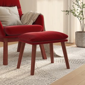 vidaXL Apoio de pés 45x29,5x35 cm veludo vermelho tinto
