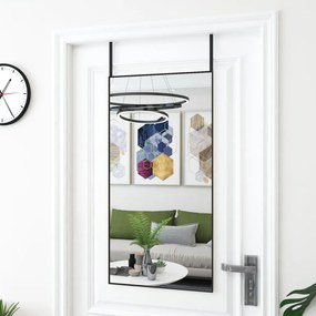 vidaXL Espelho para porta 50x100 cm vidro e alumínio preto
