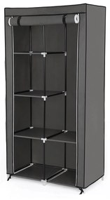 Armário de guarda-roupa têxtil com 2 varões e 6 prateleiras | SONGMICS | 88 x 45 x 168 cm | cinzento | RYG84G.