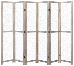 vidaXL Biombo com 6 painéis 210x165 cm madeira maciça branco