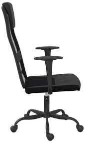 Cadeira escritório tecido malha/couro art. regulável preto