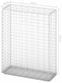 Cesto gabião arame galvanizado 100 x 80 x 30 cm