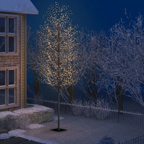 vidaXL Árvore de Natal 2000 LED flor cerejeira luz branco quente 500cm