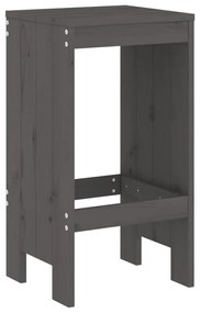 Bancos de bar 2 pcs 40x36x75 cm madeira de pinho maciça cinza