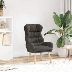 Poltrona Relaxante vidaXL Cinza Escuro em Tecido Liso Tipo Lã