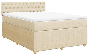 Cama com molas/colchão 140x200 cm tecido cor creme