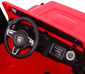 Jipe elétrico para Crianças 24V 2 Lugares Mighty Jeep 4x4 Rodas de EVA, Assento de couro Vermelho