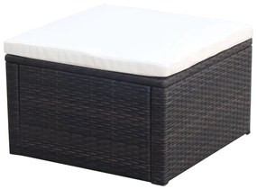 vidaXL Banco apoio de pés/otomano em vime 53x53x30 cm castanho