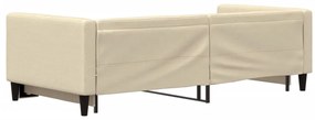 Sofá-cama com gavetão 90x200 cm tecido cor creme