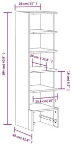 Sapateira Elinne - Com 6 Prateleiras - Cor Branco - 28x30x104 cm - Mad