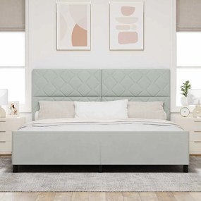 Cama vidaXL Cinza Claro 200x200 cm Veludo