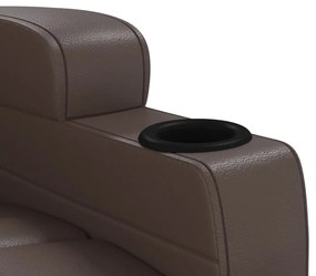 Poltrona de massagens elétrica couro artificial castanho