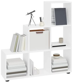 Estante em escada derivados de madeira 107 cm branco brilhante