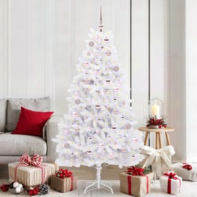 vidaXL Árvore de Natal Articulada Artificial Branco 180 cm PVC e Aço