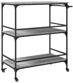 Carrinho cozinha 100,5x50x105 cm derivados madeira cinza sonoma