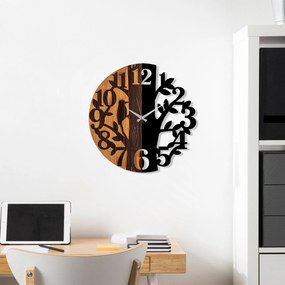 Relógio de Parede Decorativo Mas-071 – Nogueira e Preto – 56 cm