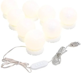 Espelho de parede com luzes LED vidro quadrado