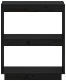 Estante madeira de pinho maciça 60x35x71 cm preto