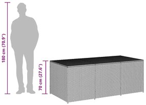 Caixa de arrumação para jardim 180x90x70 cm vime PE castanho