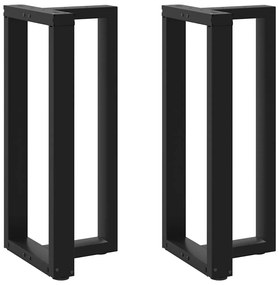 Pés de mesa de bar em forma de T, 2 peças, preto, 50x35x(90-91) cm, aç