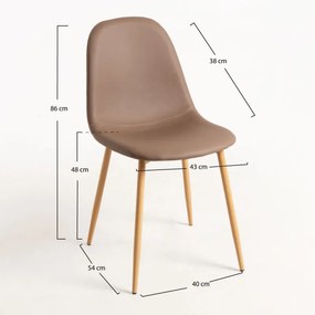 Cadeira Teok Couro Sintético - Beige