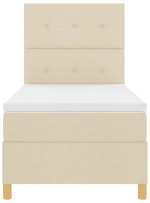 Cama Box Spring com Colchão Creme 90x200 cm Tecido
